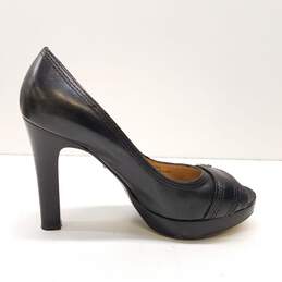 Micheal Kors Leather Peep Toe Heels US 7.5 Black alternative image