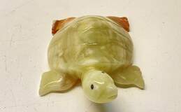 Vintage Hand Crafted Marble Onyx Polished Turtle Figurine