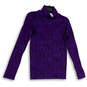 Womens Purple Black Flurry Elemental Turtleneck Activewear Top Size Small image number 1