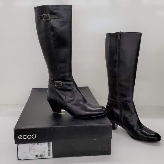 Buy the ECCO Hamilton Tall Block Heel Dark Brown Women's Size 6-6.5 GoodwillFinds