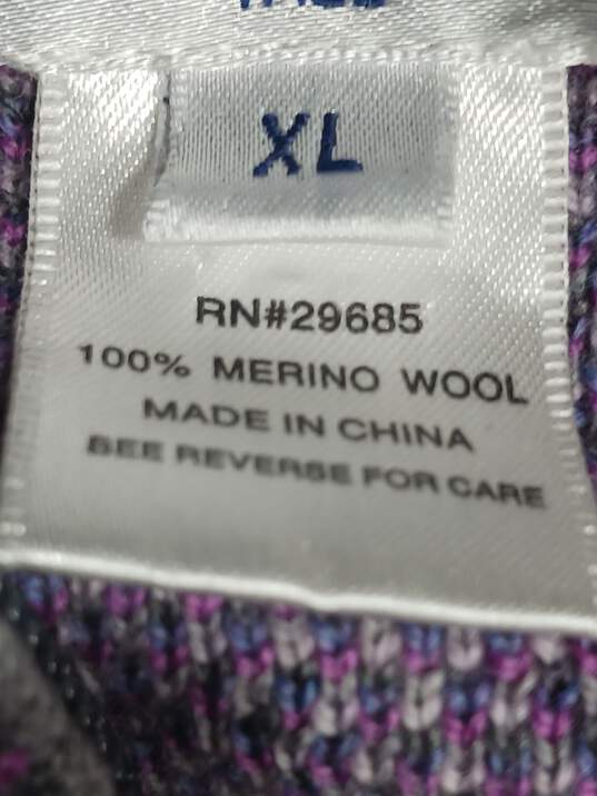 Pendleton Purple Pattern Zip Up Cardigan Style Sweater Size XL image number 2