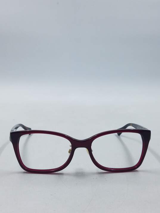 Isaac Mizrahi Burgundy Oval Eyeglasses image number 2