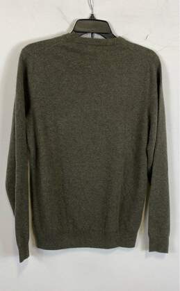 NWT Saks Fifth Avenue Mens Green Cashmere Long Sleeve Pullover Sweater Size S alternative image