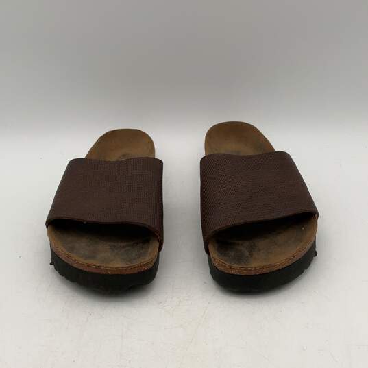 Birkenstock Womens Brown Open Toe Flat Slip On Slide Sandals Size 6 image number 3