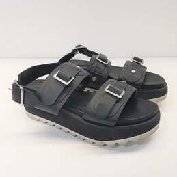 Hunter Original Leather Platform Sandals Black 7
