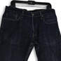 Mens Blue 514 Denim Dark Wash 5-Pocket Design Straight Jeans Size W34 L32 image number 3