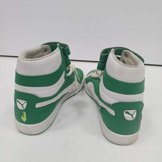 Puma Sky II High Green & White Athletic Sneakers Size 11 image number 3