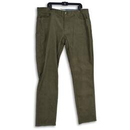 NWT Peter Millar Mens Green Corduroy Flat Front Straight Leg Ankle Pants Size 40