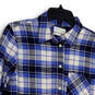 Womens Blue Black Plaid Collared Pocket Long Sleeve Button-Up Shirt Size 4 image number 3