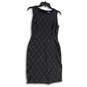 Womens Gray Diamond Sleeveless Round Neck Back Zip Sheath Dress Size 2 image number 1