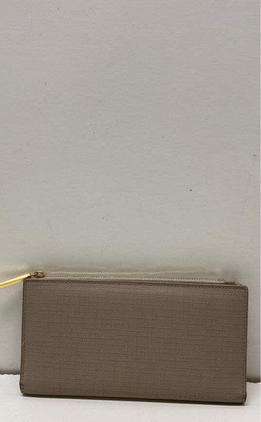 Dagne Dover Leather Continental Zip Around Wallet Grey image number 2