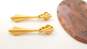 VNTG Crown Trifari Gold Tone Clip-On Drop Earrings 8.4g image number 2