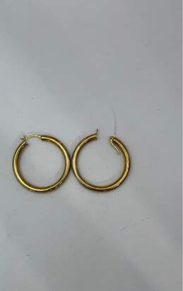 Sterling Silver Womens Gold-Tone Round Hoop Earrings 6.9g J-0423069-C-04
