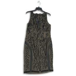 Womens Black Embellished Sleeveless Round Neck Sheath Dress Size 10 alternative image