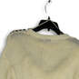 NWT Womens Ivory Knitted Round Neck Crochet Ruffle Pullover Sweater Size XS image number 4