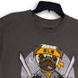 Mens Gray Graphic Print Short Sleeve Crew Neck Pullover T-Shirt Size L image number 3