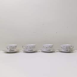 4 Tea cups & 4 Saucers Lady Linda Mitterteich Bavaria Germany China Set