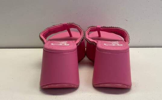 Forever 21 X Barbie Rhinestone Thong Platform Sandals Pink 8.5 image number 4