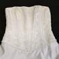 Womens White Beaded Designer Hi-Low Back Zip Party Strapless Dress Size 2 image number 2