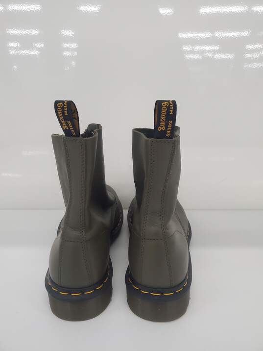 Men Dr. Martens 1460 Pascal Leather Boots Olive Green Size-11 image number 4