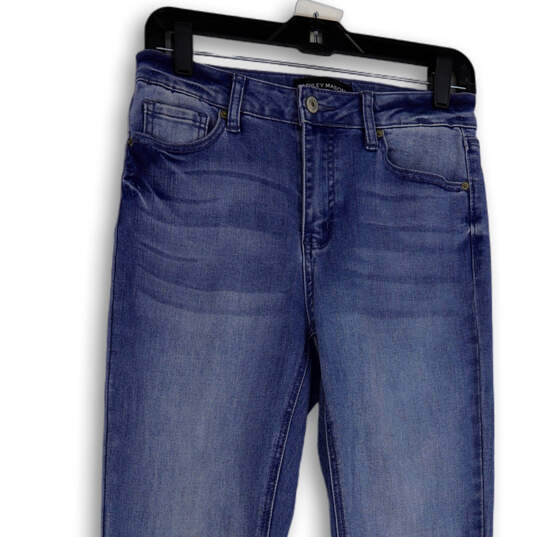 Womens Blue Denim Medium Wash Pockets Embroidered Bootcut Leg Jeans Size 5 image number 3