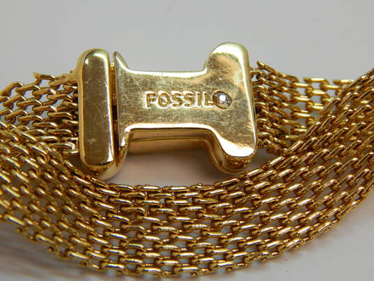 J. Crew Fossil & Swarovski Icy & Gold Tone Earrings Necklaces & Bracelet 77.5g image number 9