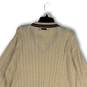 NWT Mens Brown Cable Knit Long Sleeve V-Neck Pullover Sweater Size X-Large image number 4