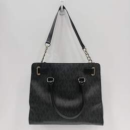 Michael Kors Black Monogram Leather Handbag alternative image