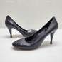 WOMENS PRADA BLACK LEATHER CONED HEELS SIZE 39 image number 1