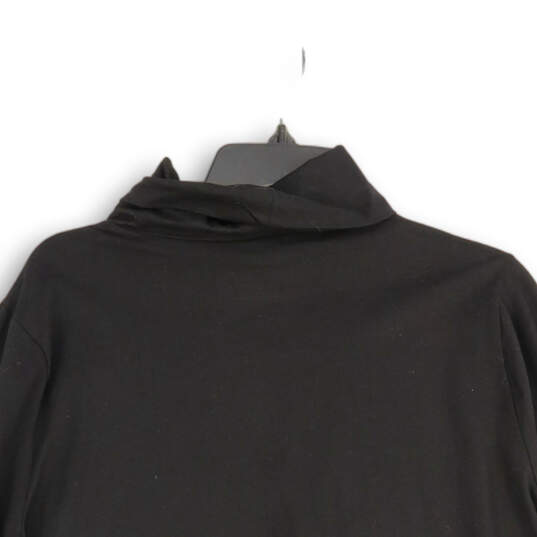 Womens Black Turtleneck Stretchable Long Sleeve Pullover T-Shirt Size 2X image number 3