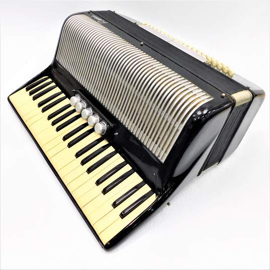 Rossini Brand J27/81 Model 41 Key/120 Button Black Piano Accordion w/ Hard Case image number 2