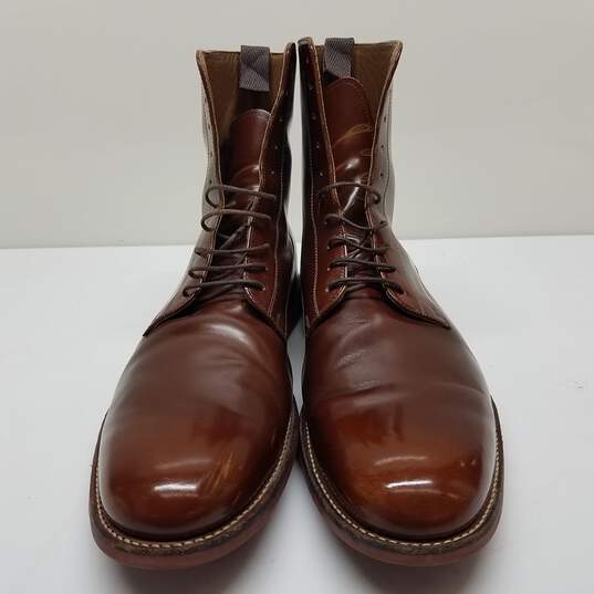 Grenson Men's Smooth Polished Brown Leather Boots Size 12 image number 2