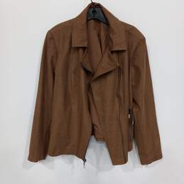 Chico's Women's Brown Collared Moto Jacket Size 16/18 NWT