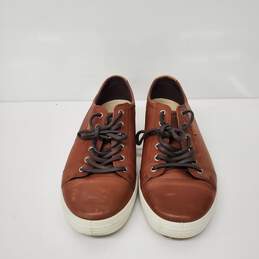 Ecco MN'S Brown Leather Fashion Sneakers Size 9