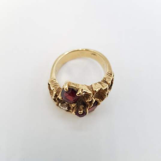 14K Gold Diamond Assorted Gemstone Sz 3 1/4 Ring 6.6g image number 5