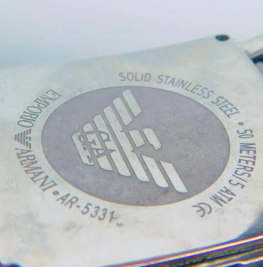 Emporio Armani AR-5331 Silver Tone Men's Chronograph Watch 149.5g image number 2