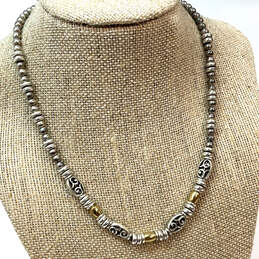 Designer Brighton Silver-Tone Mixed Metal Lobster Clasp Beaded Necklace
