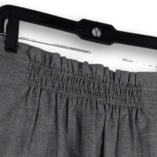 Womens Gray Elastic Waist Pockets Side Zip Pleated Mini Skirt Size 8 image number 3