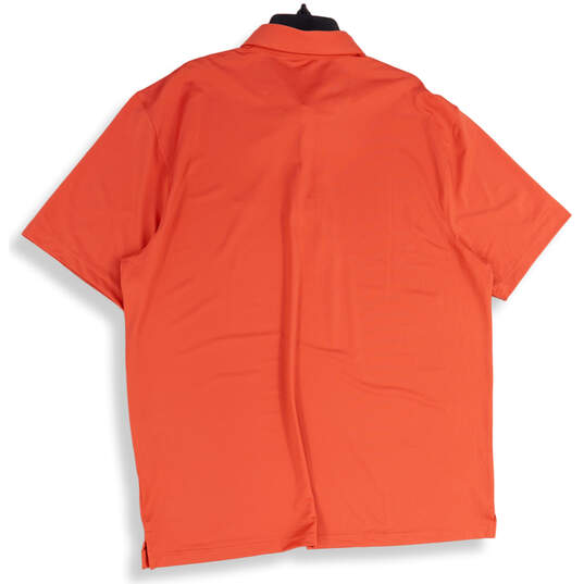 NWT Mens Orange Spread Collar Short Sleeve Golf Polo Shirt Size XXL image number 2