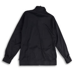 NWT Mens Black White Mock Neck Long Sleeve Full-Zip Track Jacket Size M alternative image