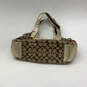 Womens Brown Gold Inner Pocket Zipper Kiss Lock Double Handle Shoulder Bag image number 4