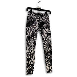 Womens Black White Printed High Waist Pull-On Compression Leggings Size XS alternative image