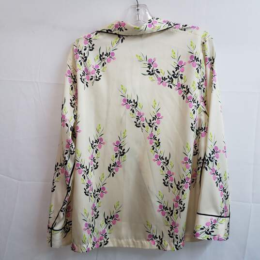 Zara satin floral print pajama style shirt nwt M image number 3