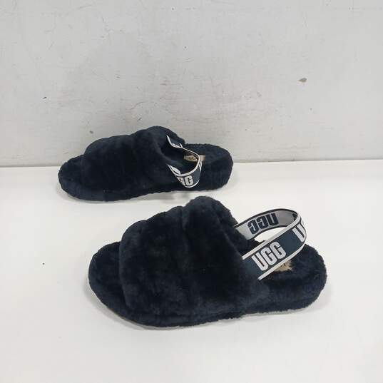 Ugg Fluff Yea Slide Style  Black Sandal Size 8 image number 4