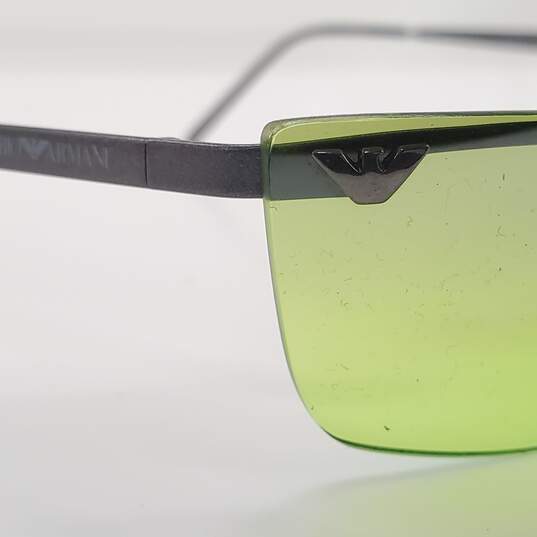 Emporio Armani Vintage Narrow Half Rim Green Lens Sunglasses image number 5