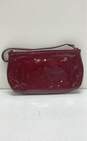 COACH Burgundy Patent Leather Zip Clutch Wristlet Bag image number 2