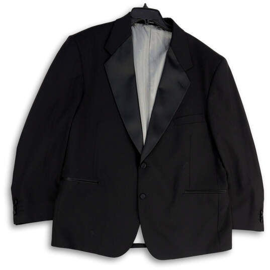 Mens Black Notch Lapel Long Sleeve Single Breasted Two Button Blazer Sz 46 image number 1