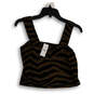NWT Womens Brown Black Animal Print Sleeveless Wide Strap Cropped Top Sz S image number 2