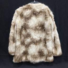 Zara Trafaluc Women's Cream/Brown Faux Fur Jacket Size S alternative image