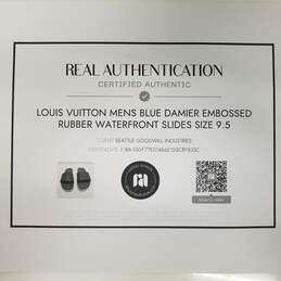 Louis Vuitton Blue Damier Embossed Rubber Waterfront Slides Men's Size 9.5 alternative image